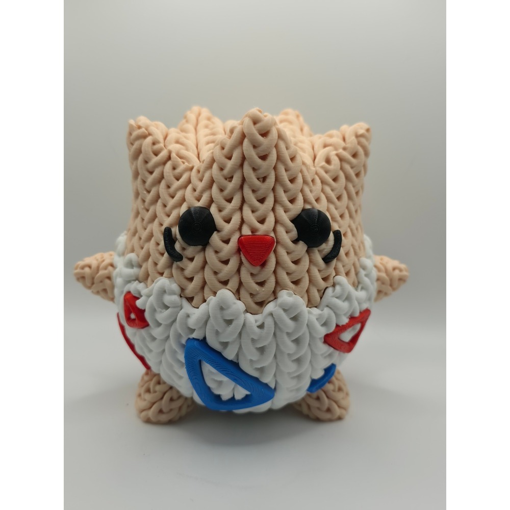 8" 3D-Printed Faux-Knit Togepi Figure – The Ultimate Pokémon Collectible!